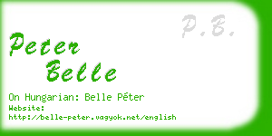 peter belle business card